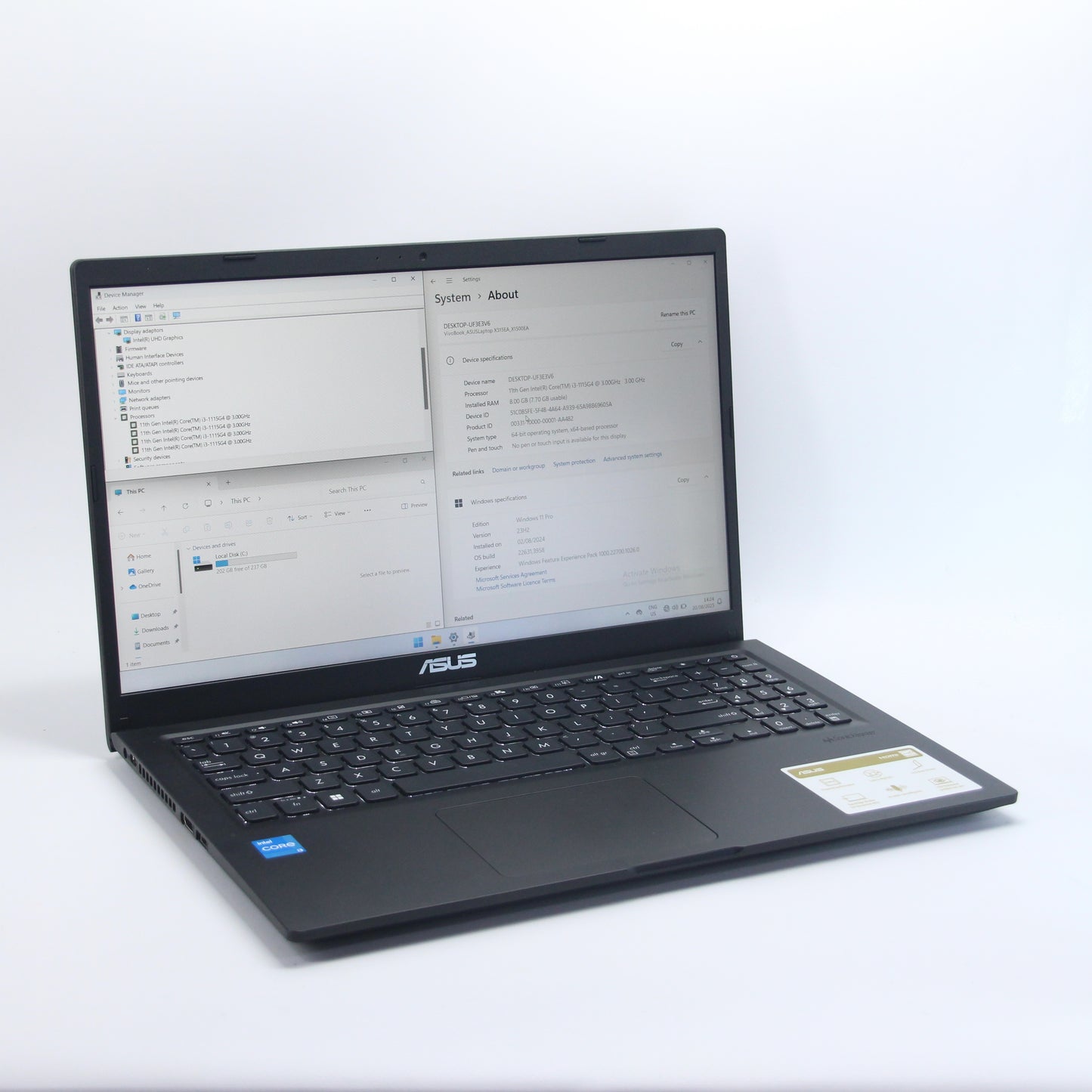 ASUS Vivobook, i3-1115G4, 256 Gb SSD/8 Gb RAM