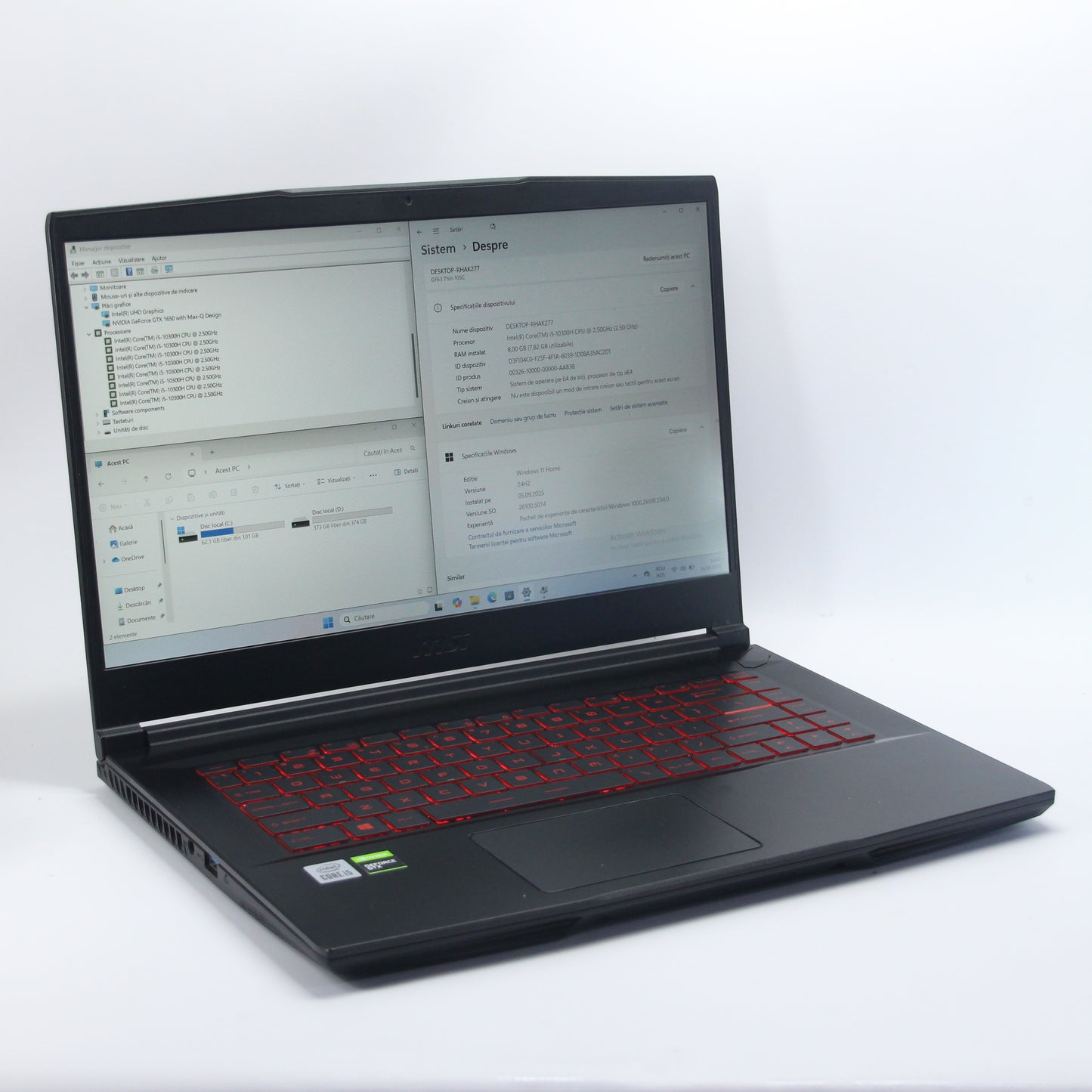 MSI Gaming, GTX 1650, i5-10300H, 512 Gb SSD/16 Gb RAM