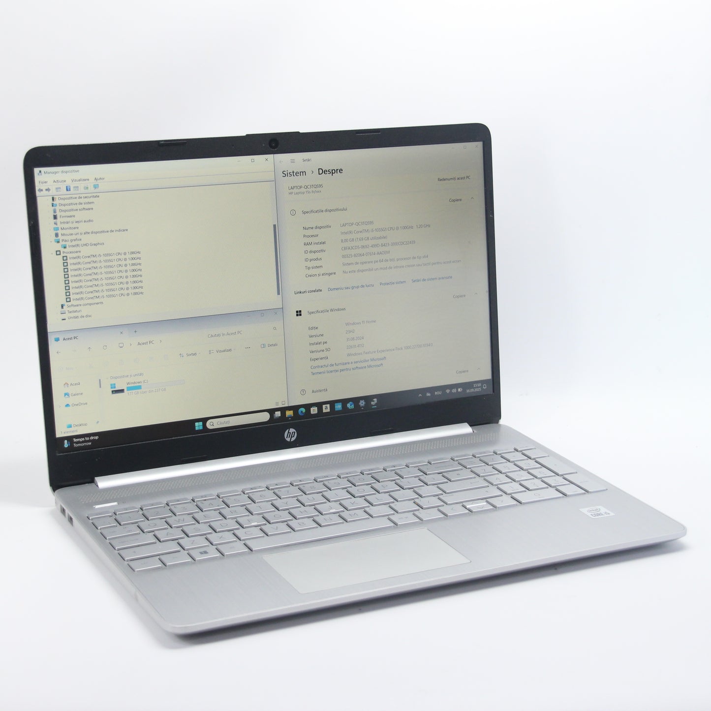 HP 15S, i5-1035G1, 256 Gb SSD/8 Gb RAM