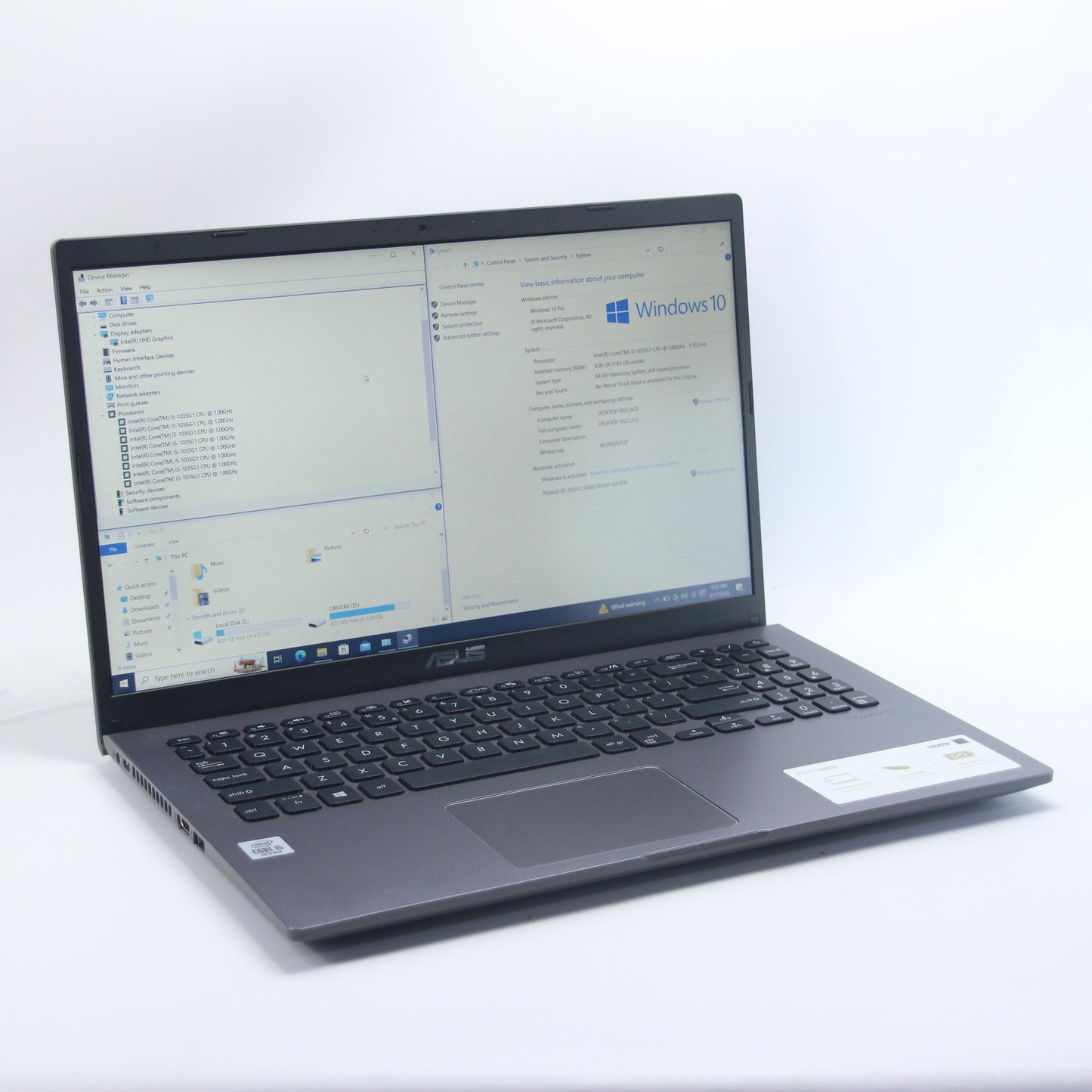 ASUS X509J, i5-1035G1, 512 Gb SSD/8 Gb RAM