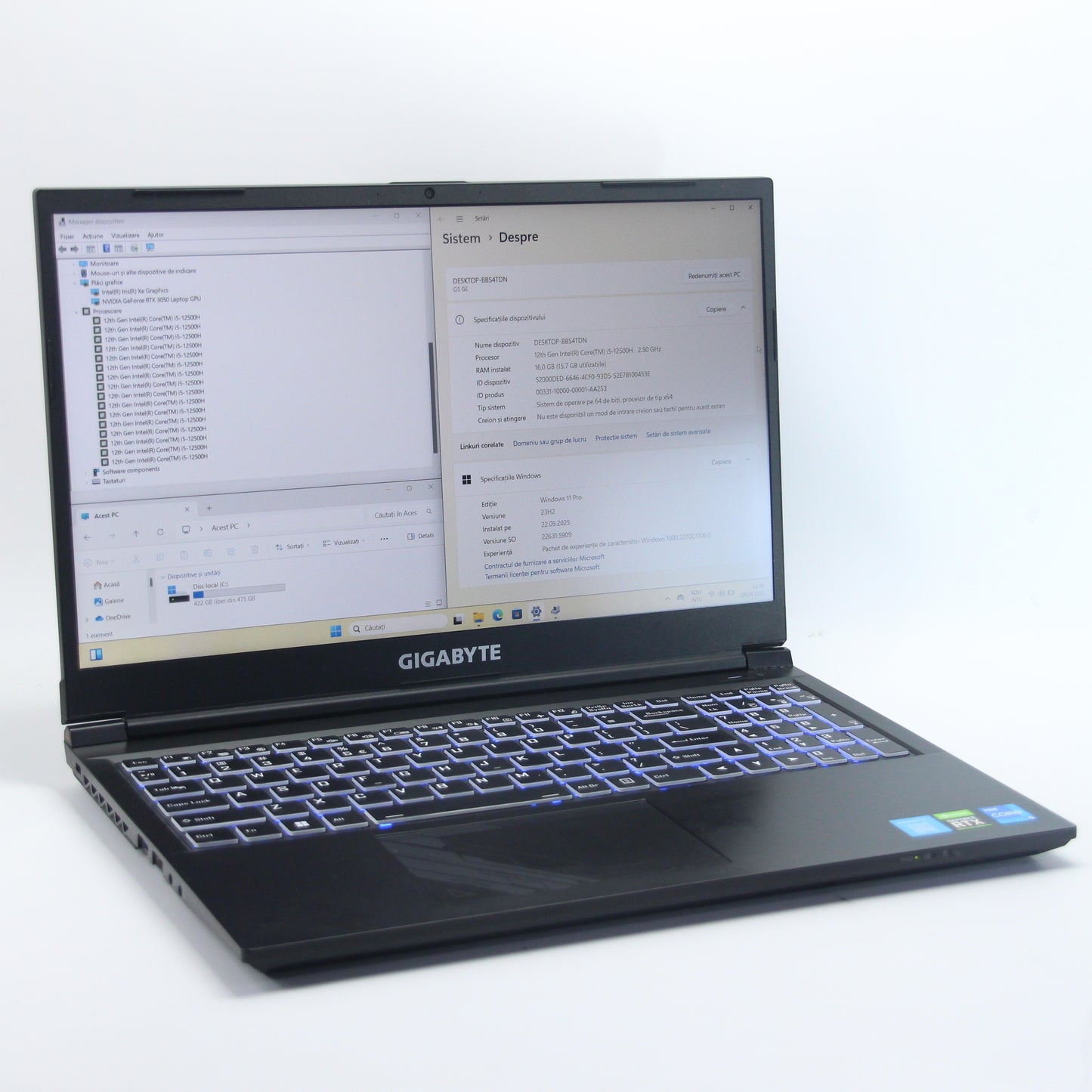 Gigabyte RC55, RTX 3050, i5-12500H, 512 Gb SSD/16 Gb RAM