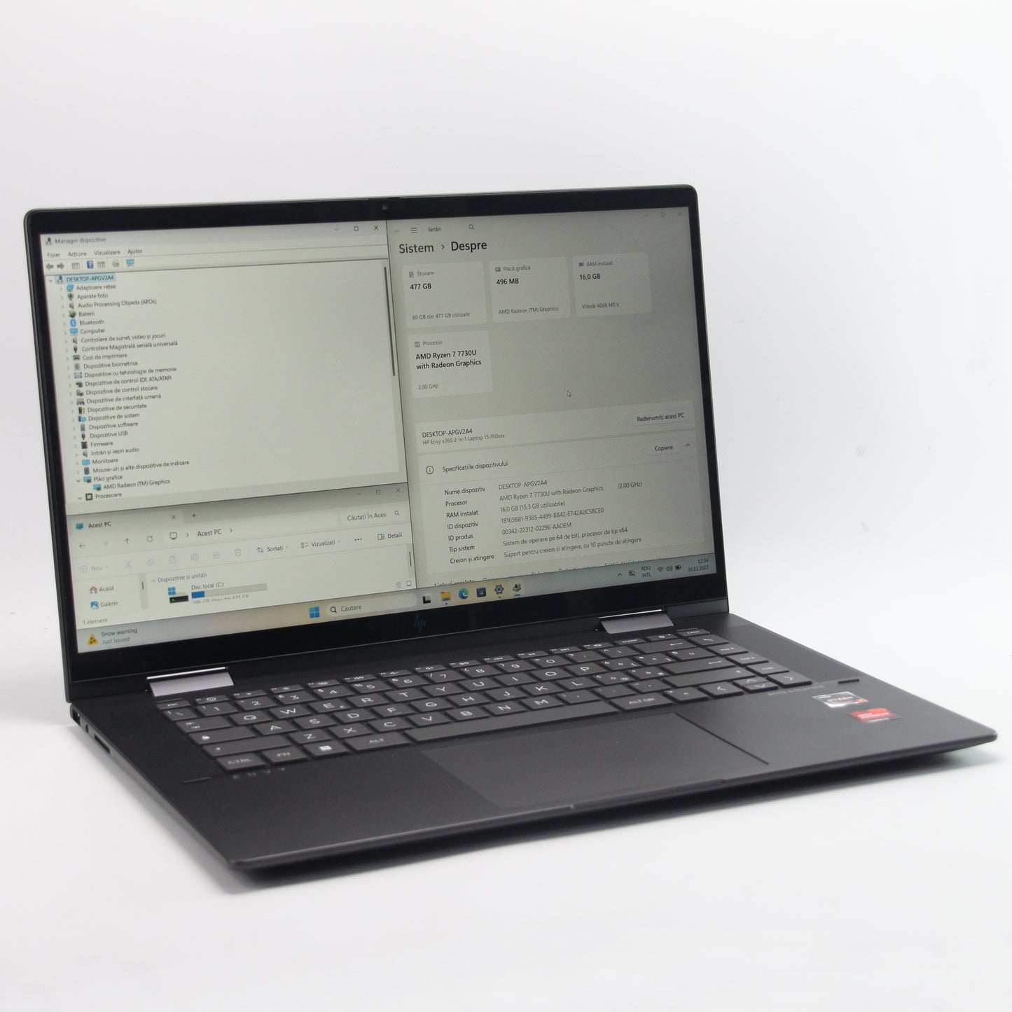 HP Envy 360 Convertible - Ryzen 7 7730U - 512 Gb SSD / 16 Gb RAM