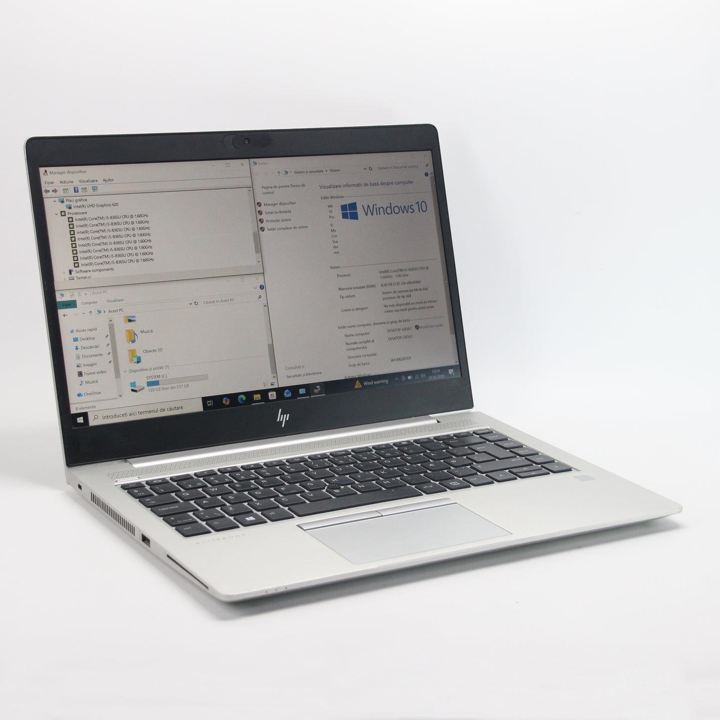 HP Elitebook - Intel i5-8365U - 256Gb/8Gb RAM