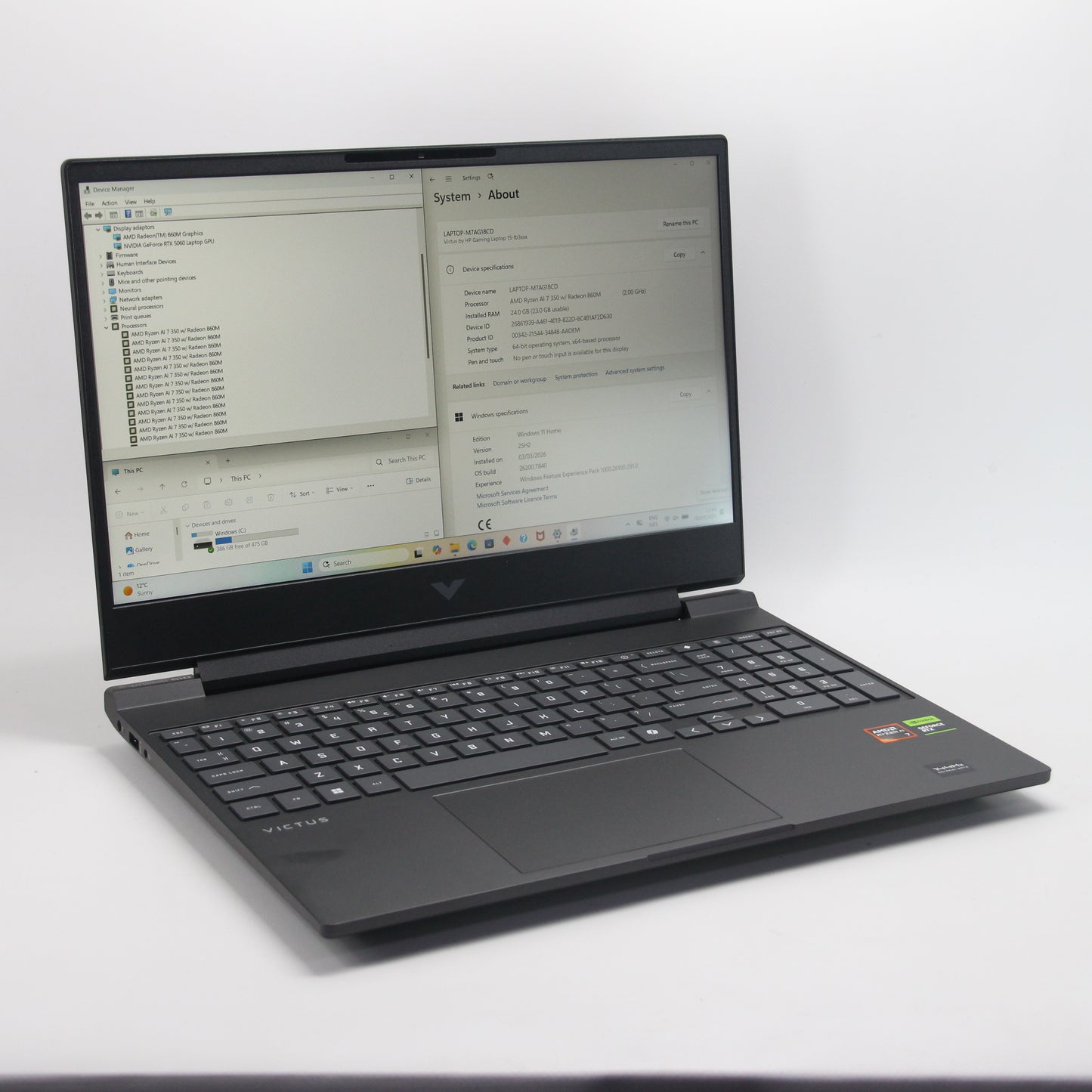 HP Victus - RTX 5060 - Ryzen 7 AI - 512 Gb/24 Gb RAM