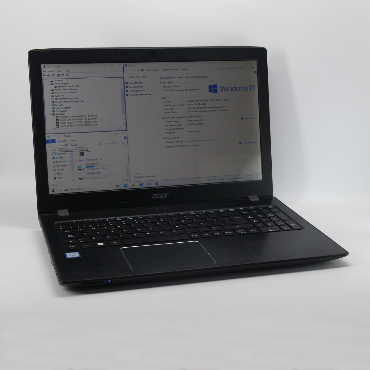 Acer  - Intel i3-6006U - 512 Gb SSD / 4 Gb RAM